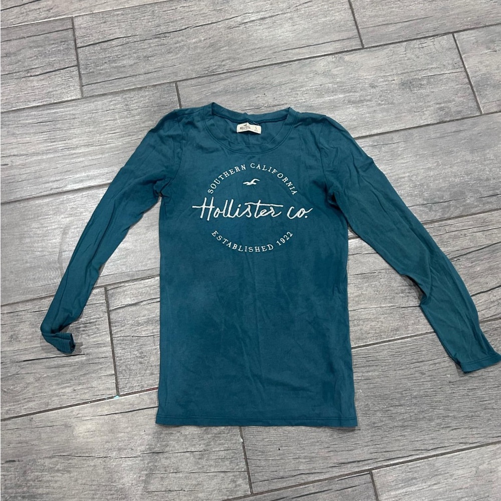 Hollister Blue Long Sleeve Tee Relaxed Fit
